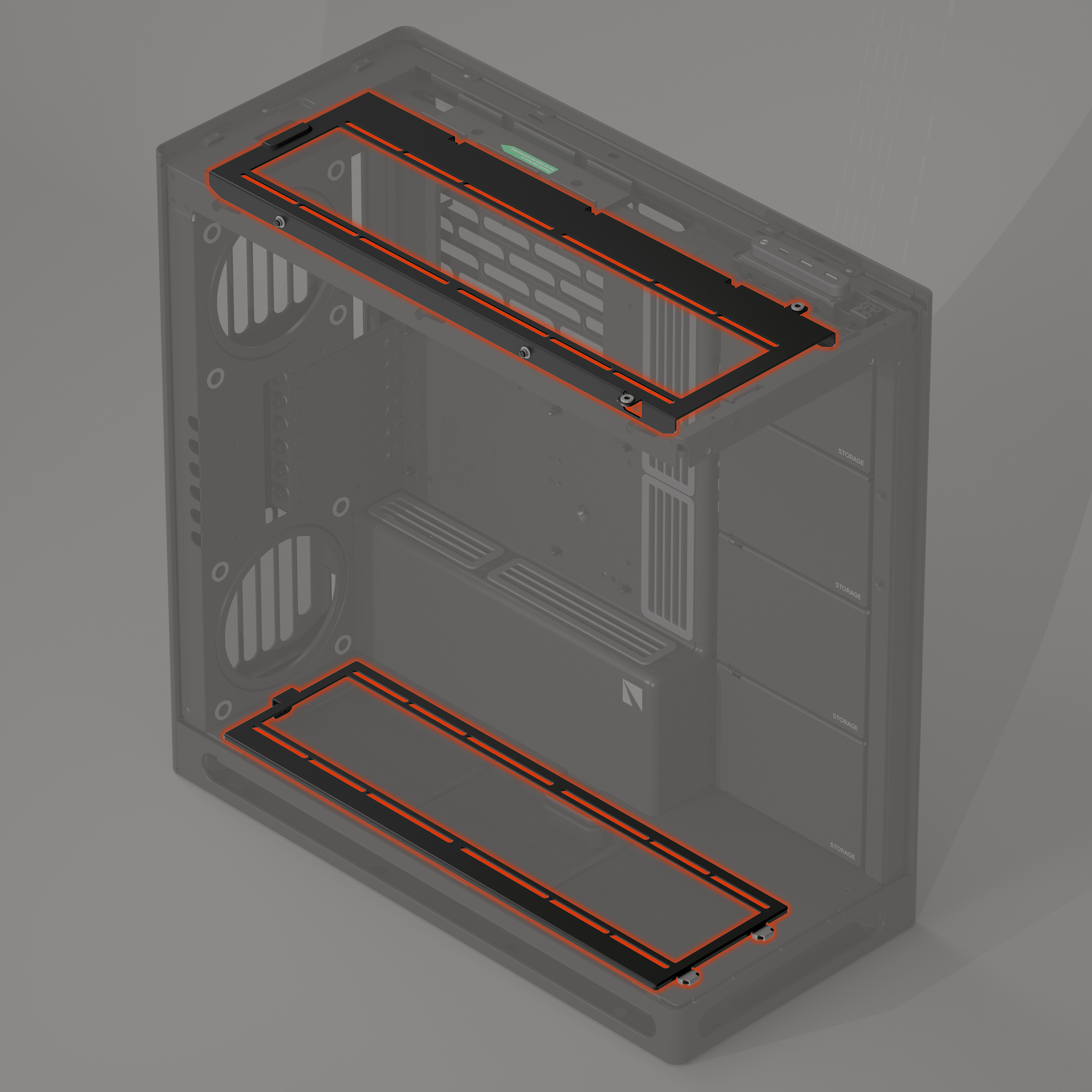 HAVN - Estrutura para Montagem de Radiador 360mm - HAVN HS 420 Preto
