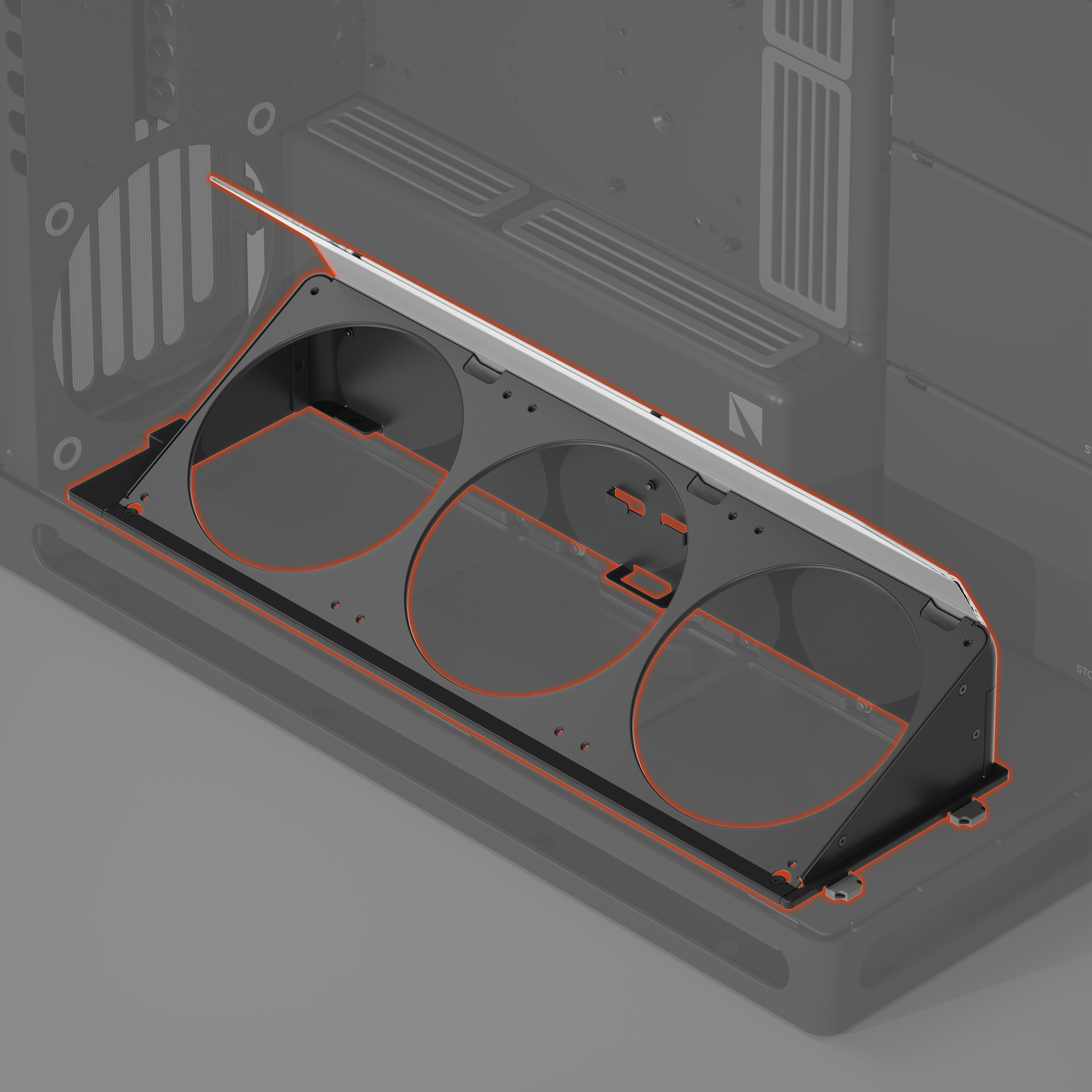 HAVN - Estrutura para Ventoinhas Inferior Curva - HAVN HS 420 Preto