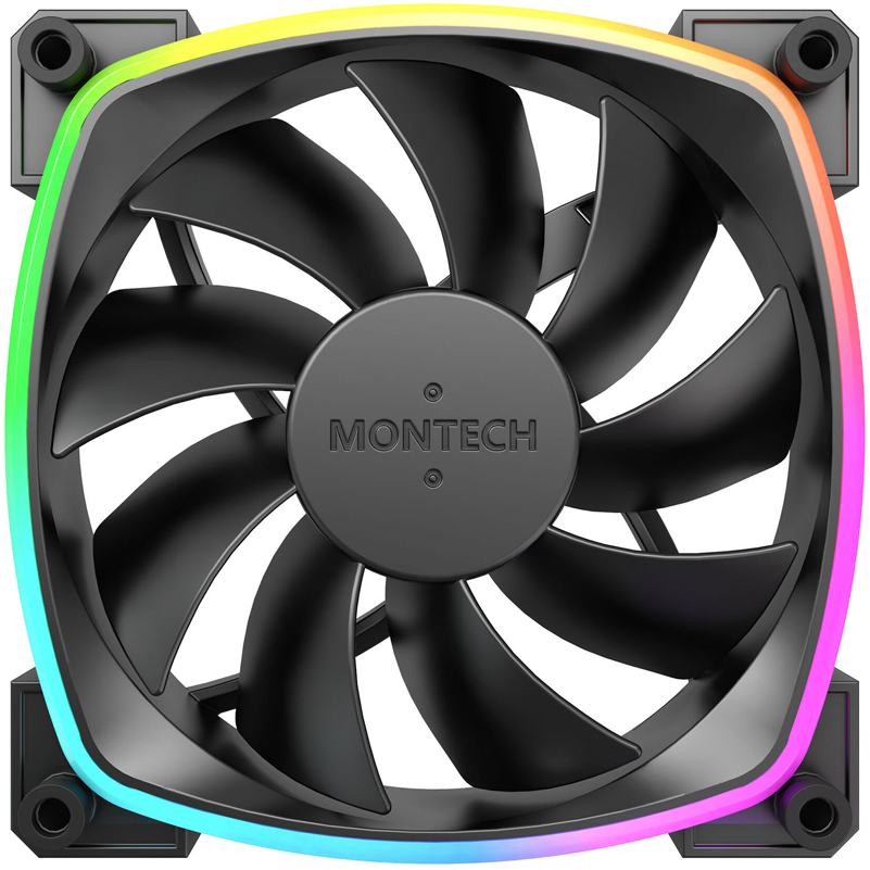 Picture of Picture of Ventoinha Montech AX120 PWM ARGB PWM 120mm Preto (Pack 3)