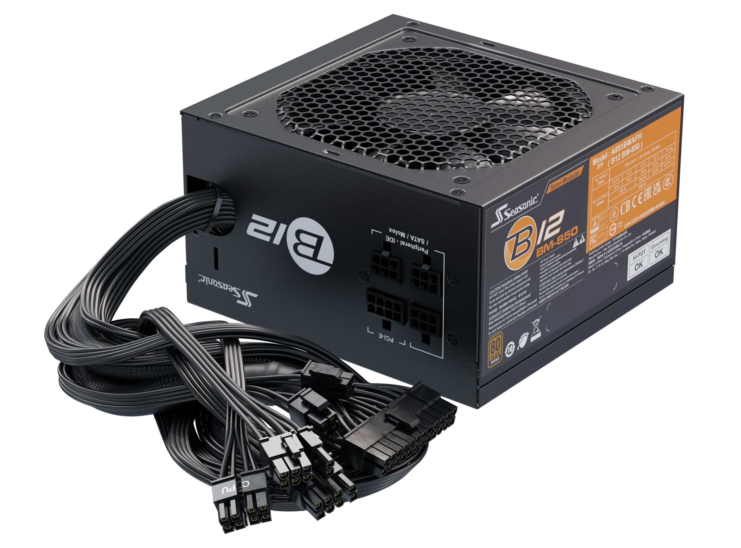 Picture of Picture of Fonte Semi-Modular Seasonic B12 BM 850W 80+ Bronze