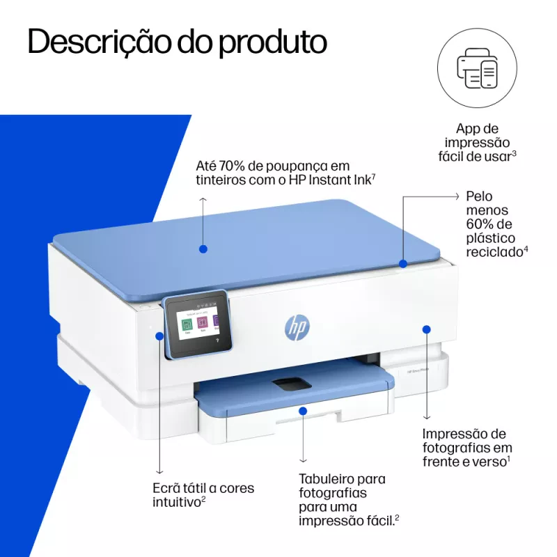 HP - Impressora Multifunções a Jato de Tinta HP Envy Photo 7231 All-in-One