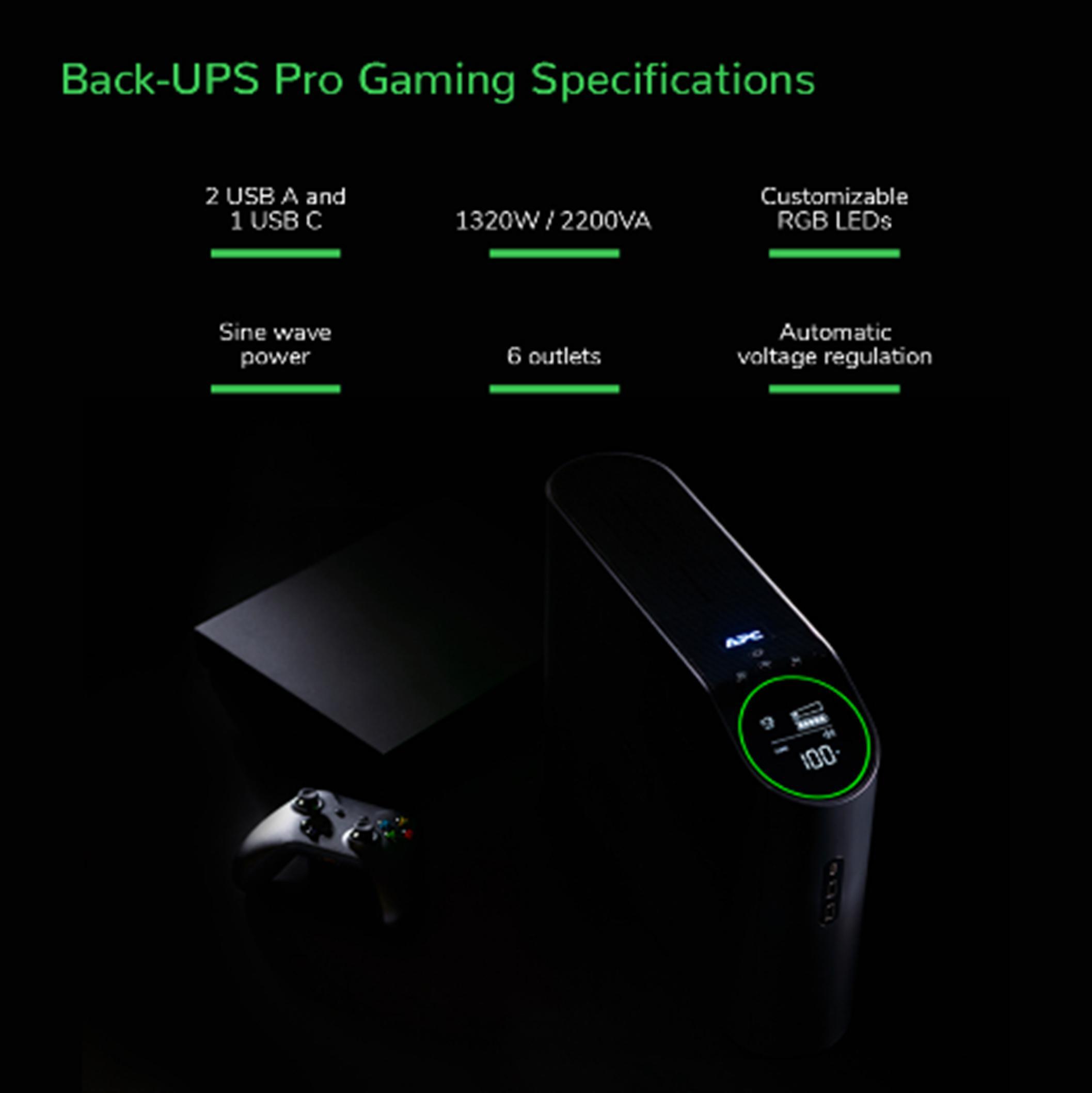 APC - UPS APC Back-UPS Pro Gaming RGB 2200VA/1320W IEC/Shucko