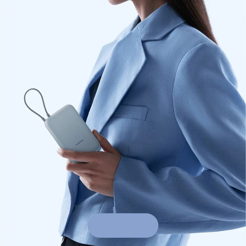 Xiaomi - Power Bank Xiaomi 10000mAh (Cabo Integrado) 67W Azul Gelo