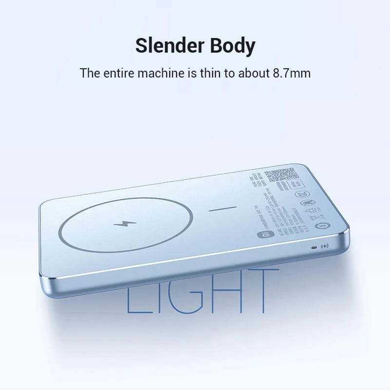 Xiaomi - Power Bank Magnética Xiaomi Super Slim 5000 mAh 22.5W Violeta