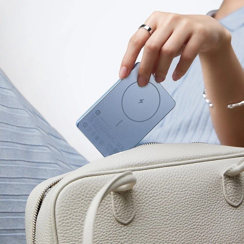 Xiaomi - Power Bank Magnética Xiaomi Super Slim 5000 mAh 22.5W Violeta