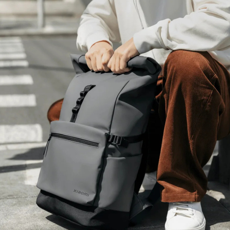 Xiaomi - Mochila Impermeável Xiaomi Roll Top Casual Backpack Cinzenta 23L