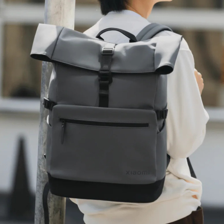 Xiaomi - Mochila Impermeável Xiaomi Roll Top Casual Backpack Cinzenta 23L