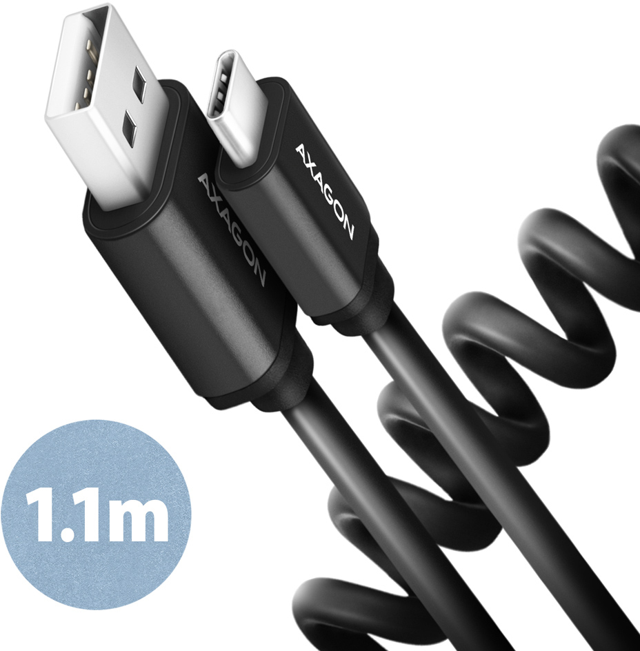 Picture of Picture of Cabo AXAGON BUCM-AM20TB USB-C  <-> USB-A, 1m, USB 2.0, 2.4A, ALU, PVC