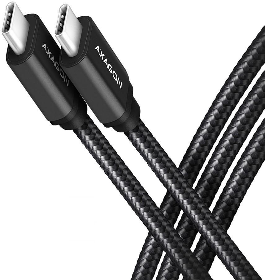 Picture of Picture of Cabo de carregamento AXAGON BUCM3-CM15AB USB-C  <-> USB-C 3.2 Gen 1, 1.5m, PD 60W, 3A, ALU, braid, Preto