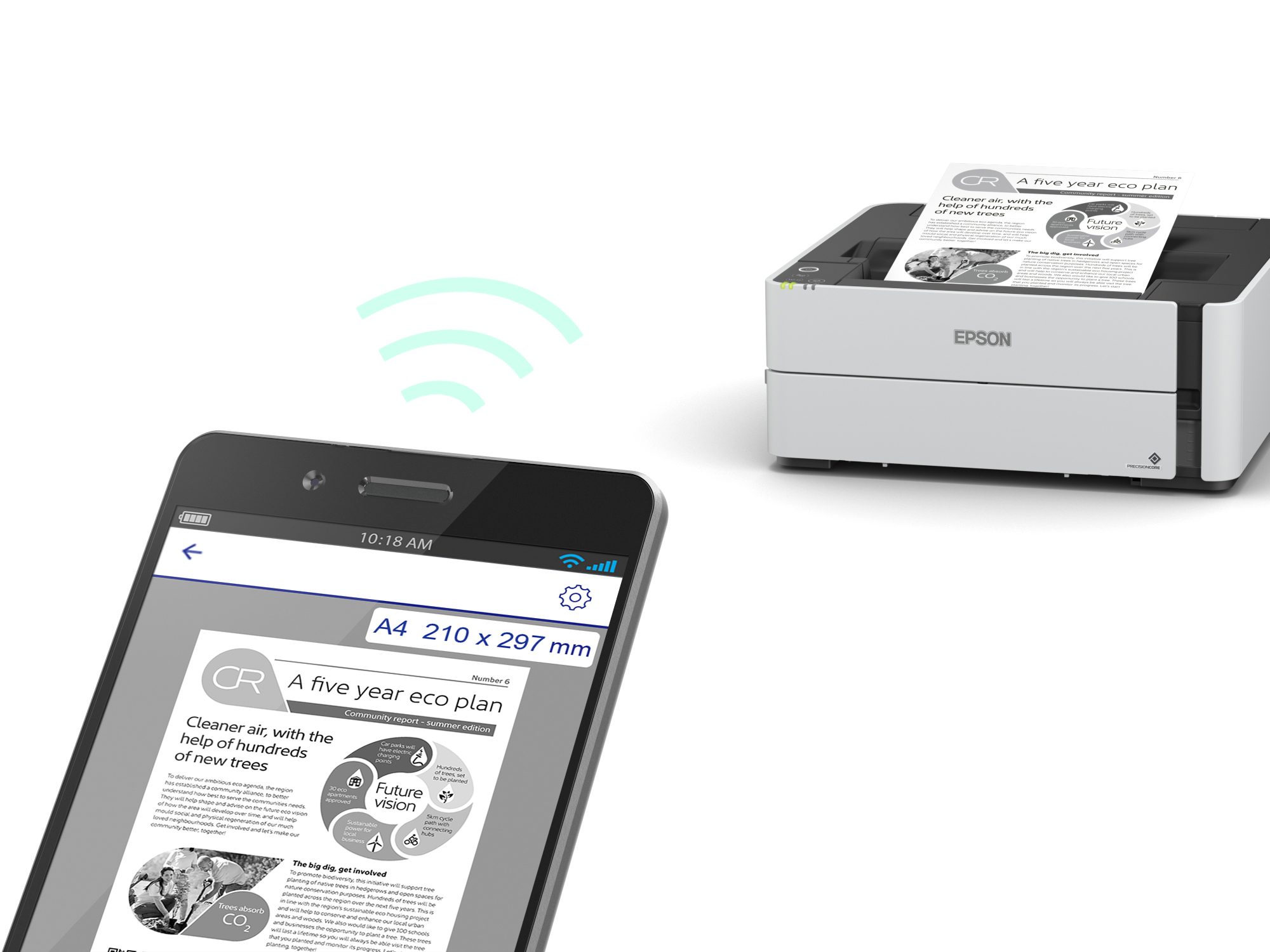 Epson - Impressora Epson EcoTank ET-M1180 Wi-Fi Monocromática