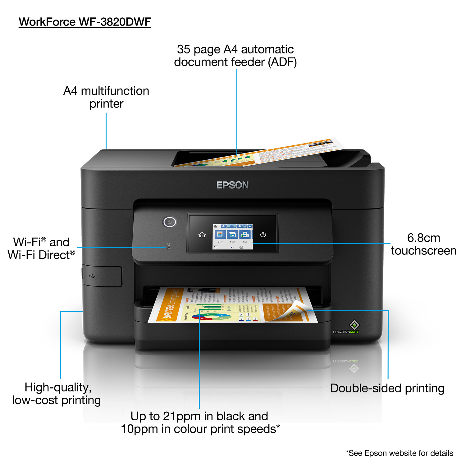 Epson - Multifunções Epson WorkForce Pro WF-3820DWF Wi-Fi
