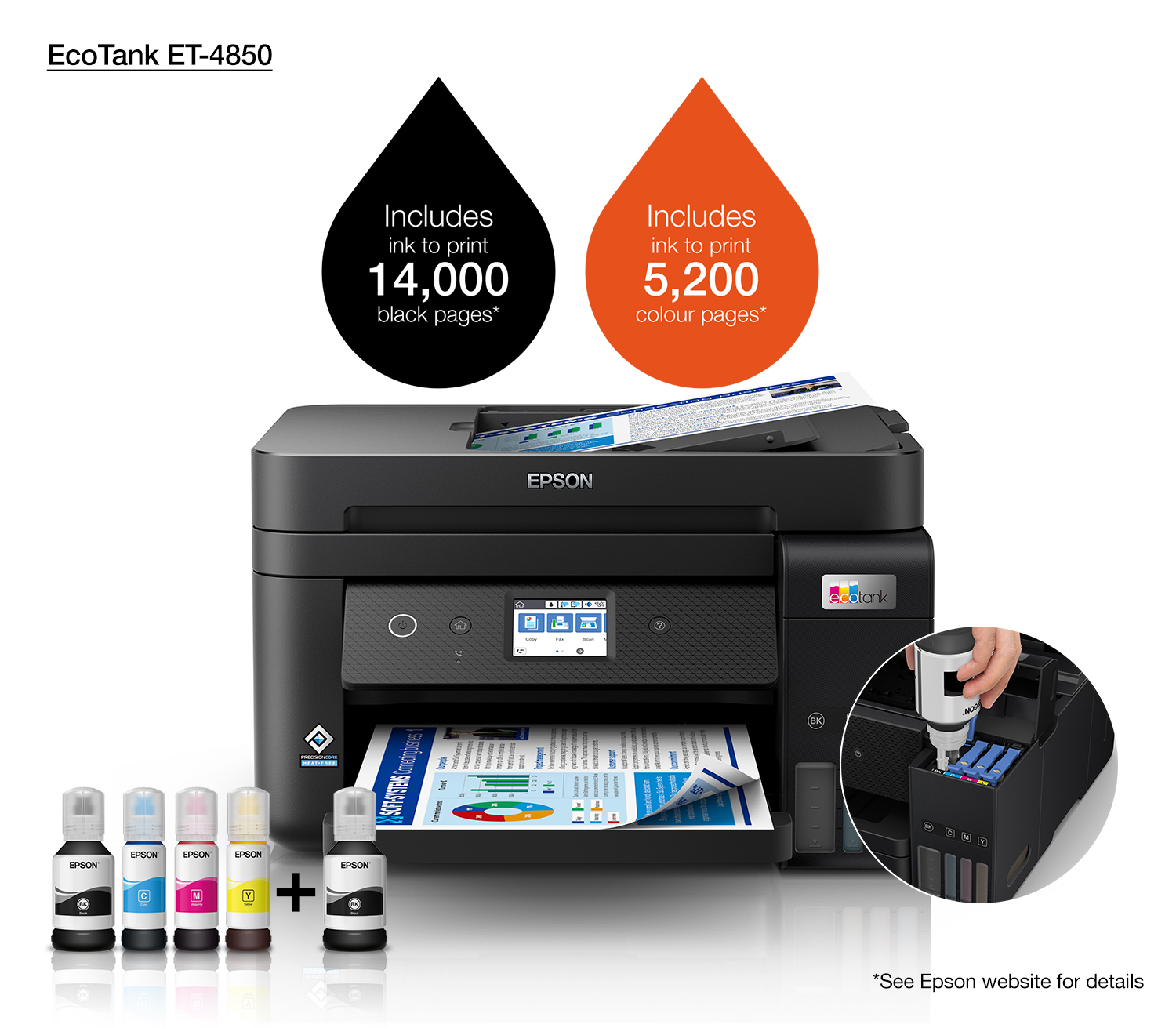 Epson - Multifunções Epson EcoTank ET-4850 Wi-Fi