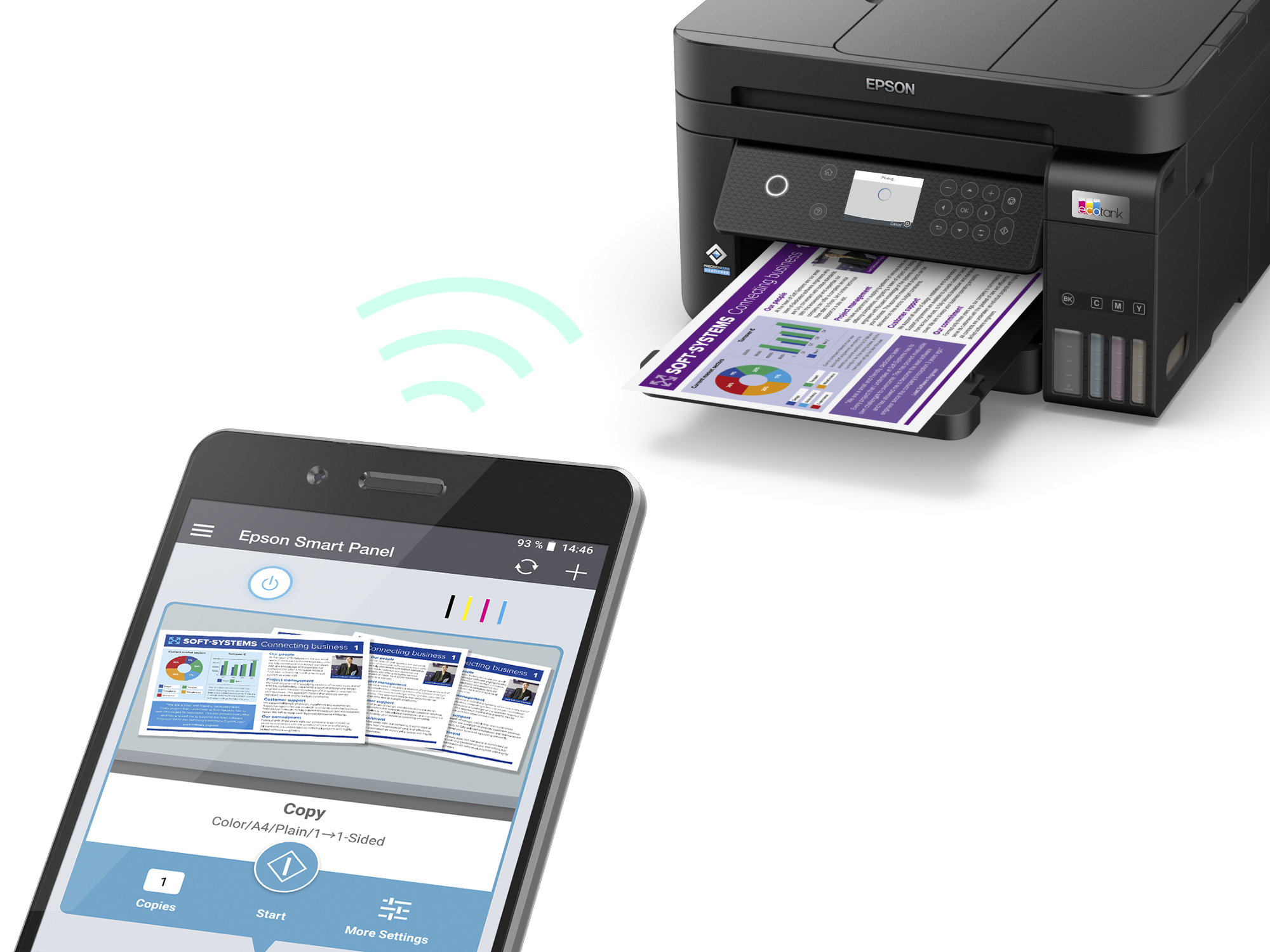 Epson - Multifunções Epson EcoTank ET-3850 Wi-Fi