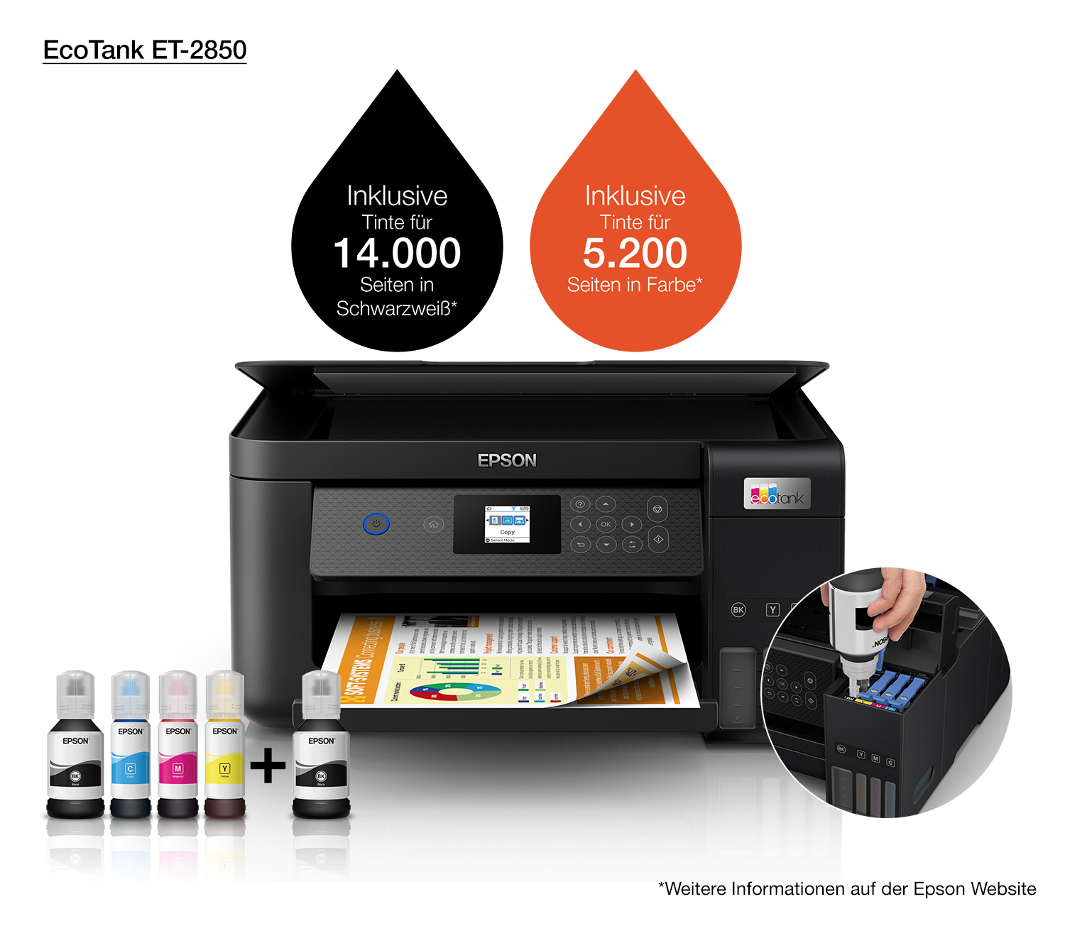 Epson - Multifunções Epson EcoTank ET-2850 Wi-Fi
