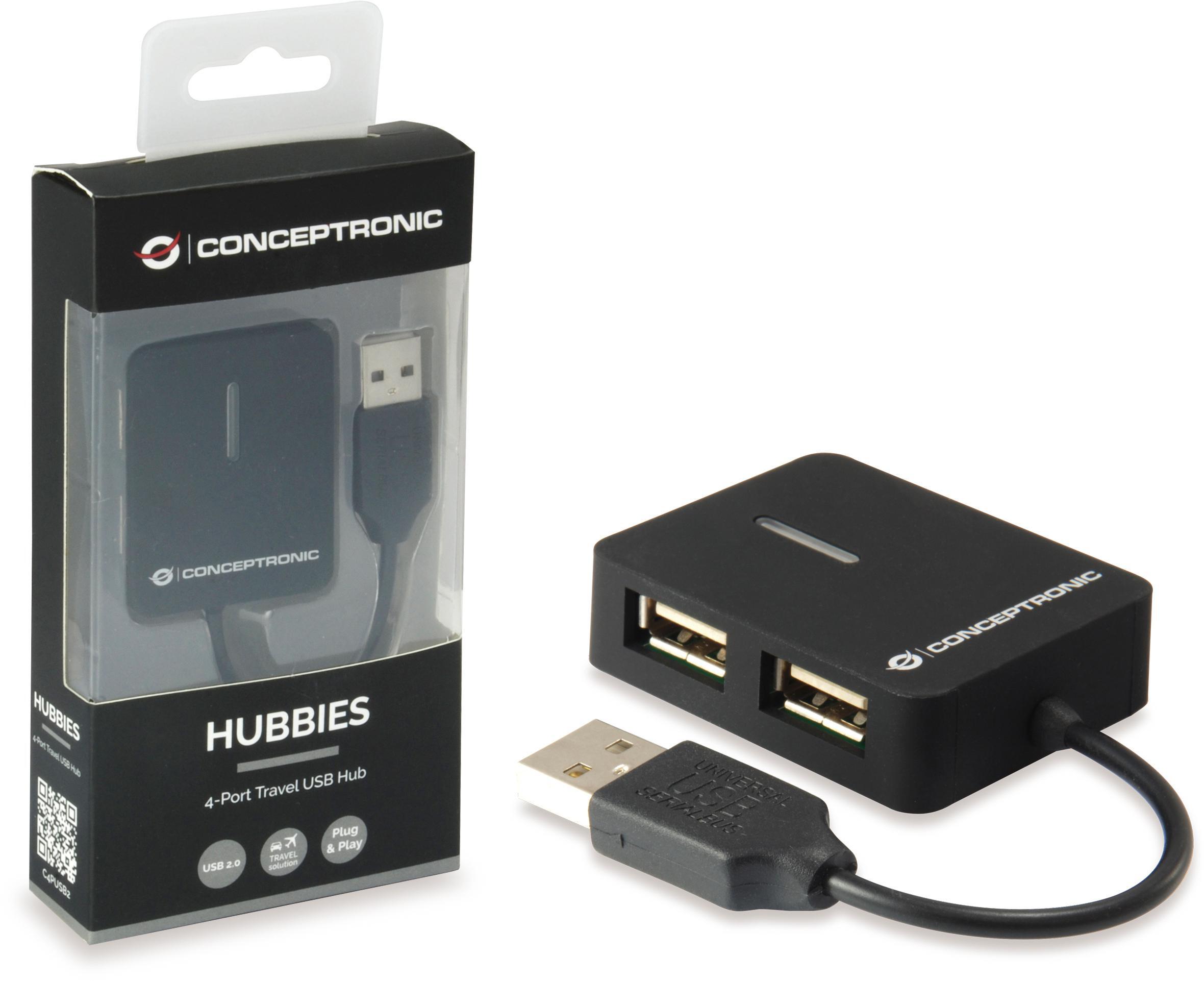 conceptronic - Hub USB Conceptronic 4 Portas Travel