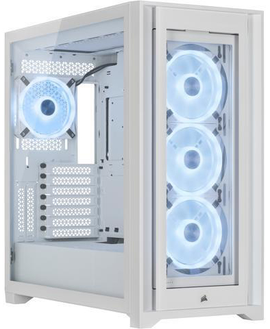 Corsair - Caixa ATX Corsair iCUE 5000X Airflow RGB Smart Branco Vidro Temperado
