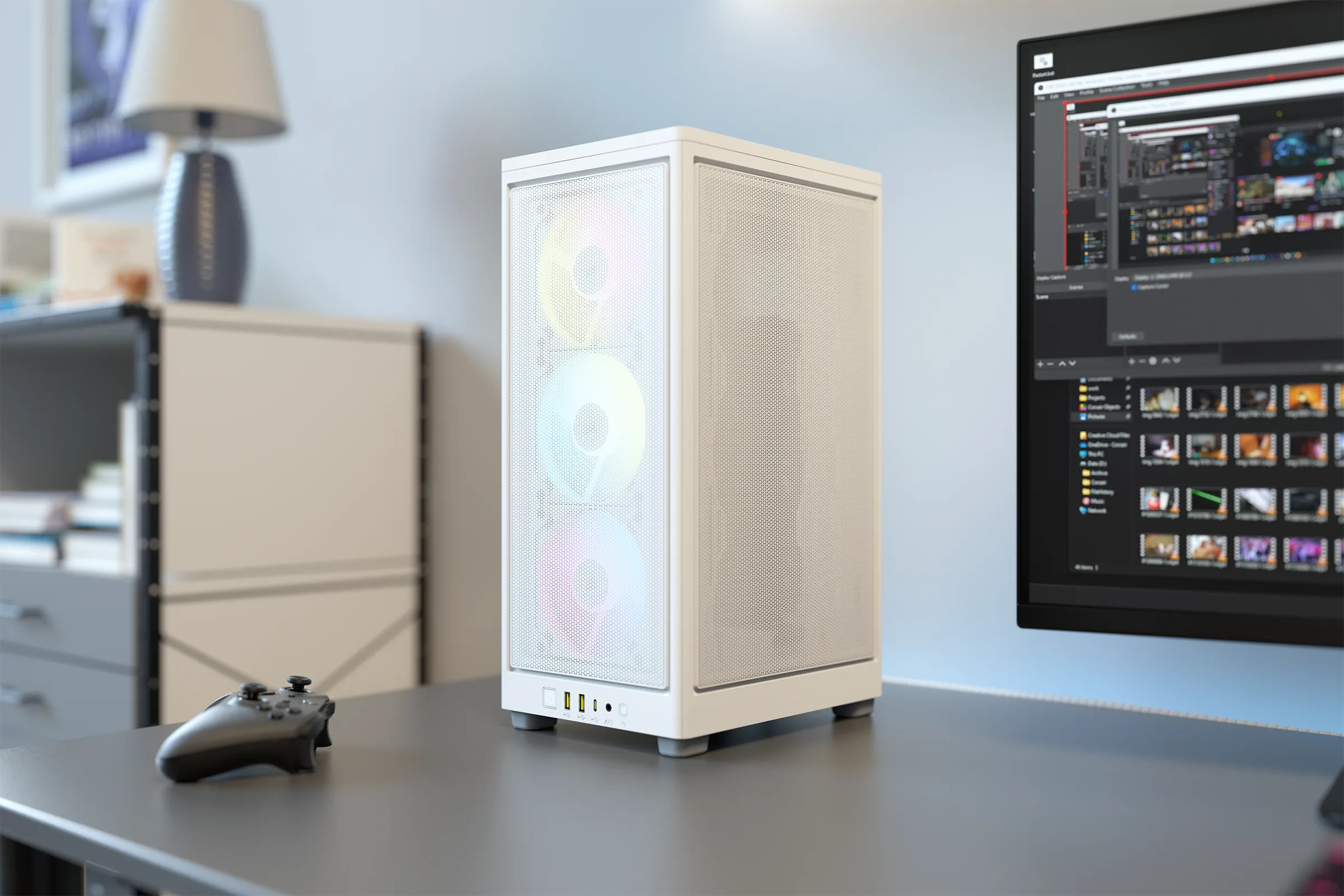 Corsair - Caixa Mini-ITX Corsair iCUE 2000D RGB Airflow Branco