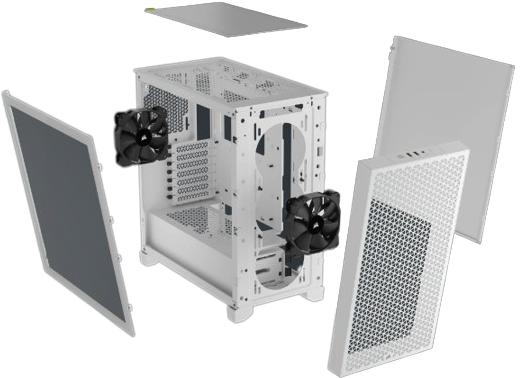 Corsair - Caixa ATX Corsair 3000D Airflow Branca Vidro Temperado