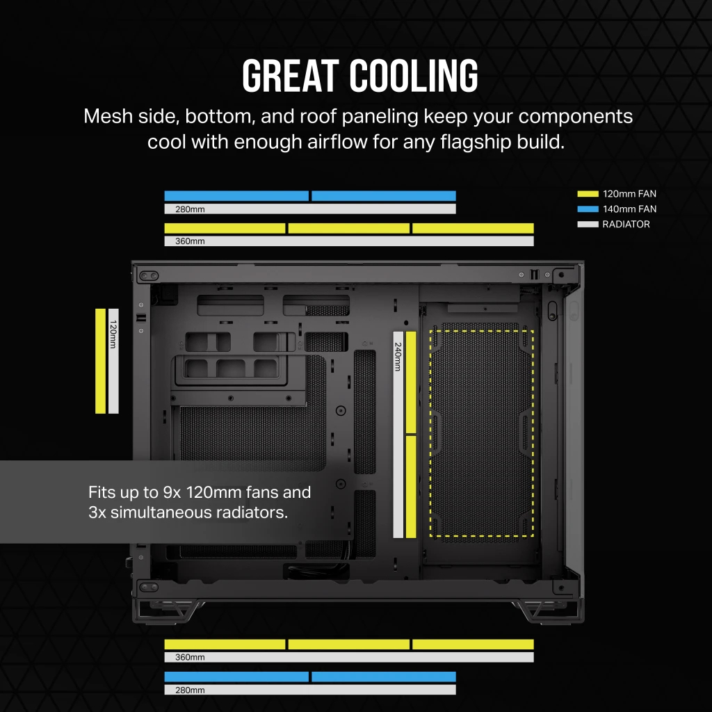 Corsair - Caixa Micro-ATX Corsair 2500X Preta Vidro Temperado