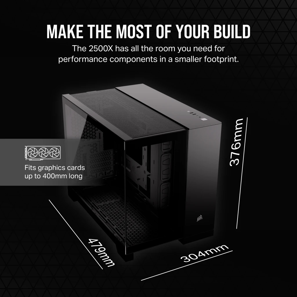 Corsair - Caixa Micro-ATX Corsair 2500X Preta Vidro Temperado