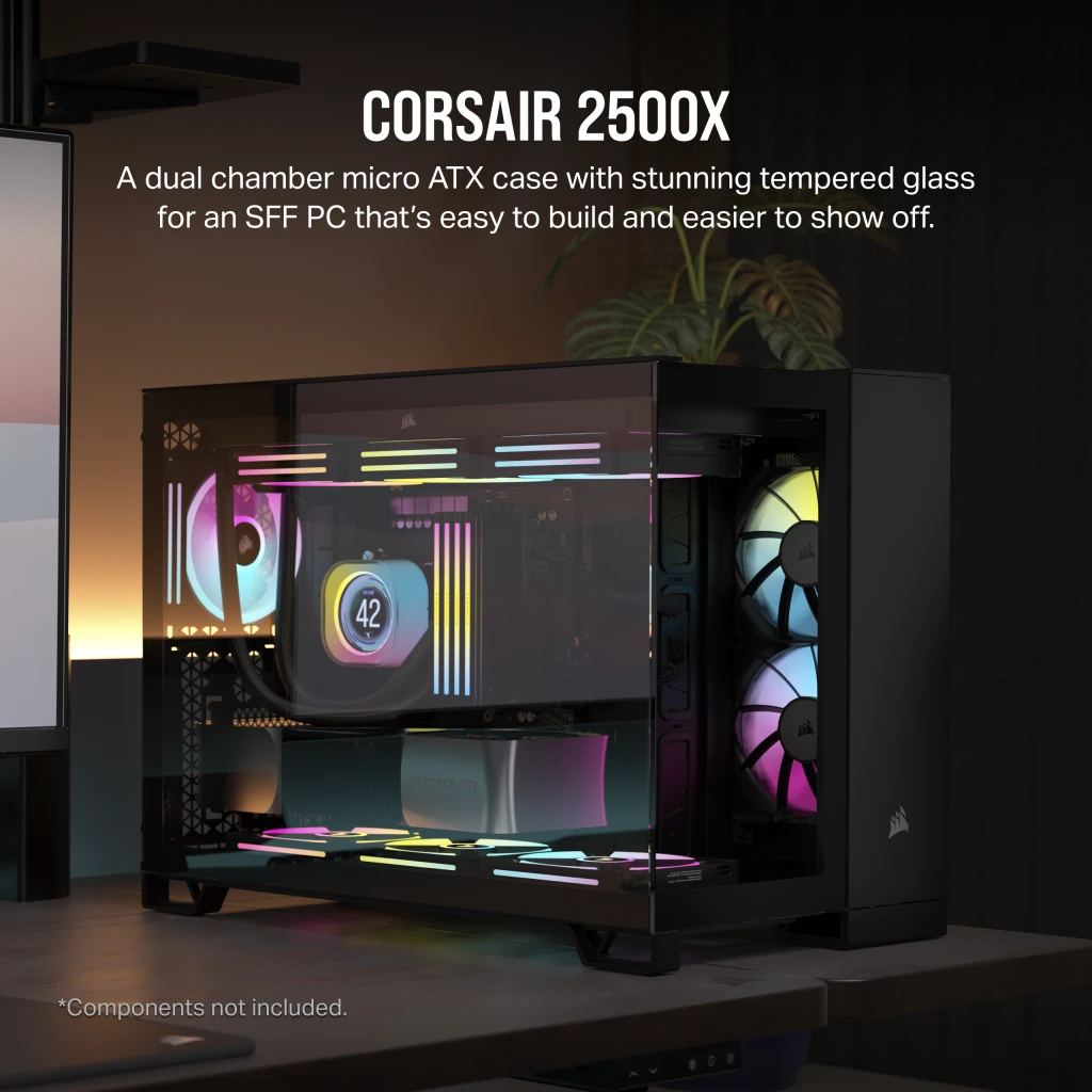 Corsair - Caixa Micro-ATX Corsair 2500X Preta Vidro Temperado