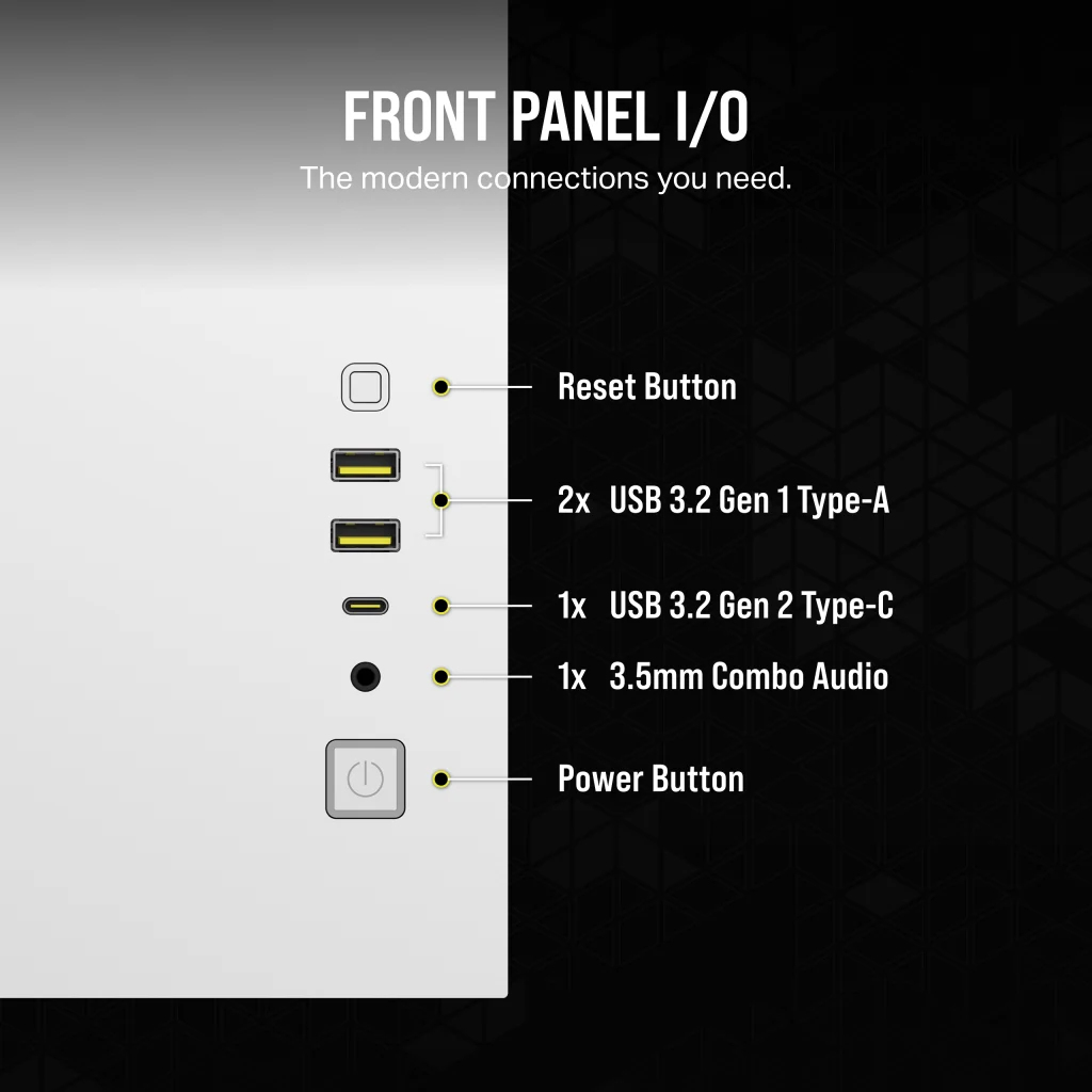 Corsair - Caixa Micro-ATX Corsair 2500X LINK Branca Vidro Temperado