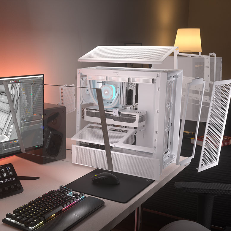 Corsair - Caixa E-ATX Corsair 4000D RS Airflow Branca Vidro Temperado