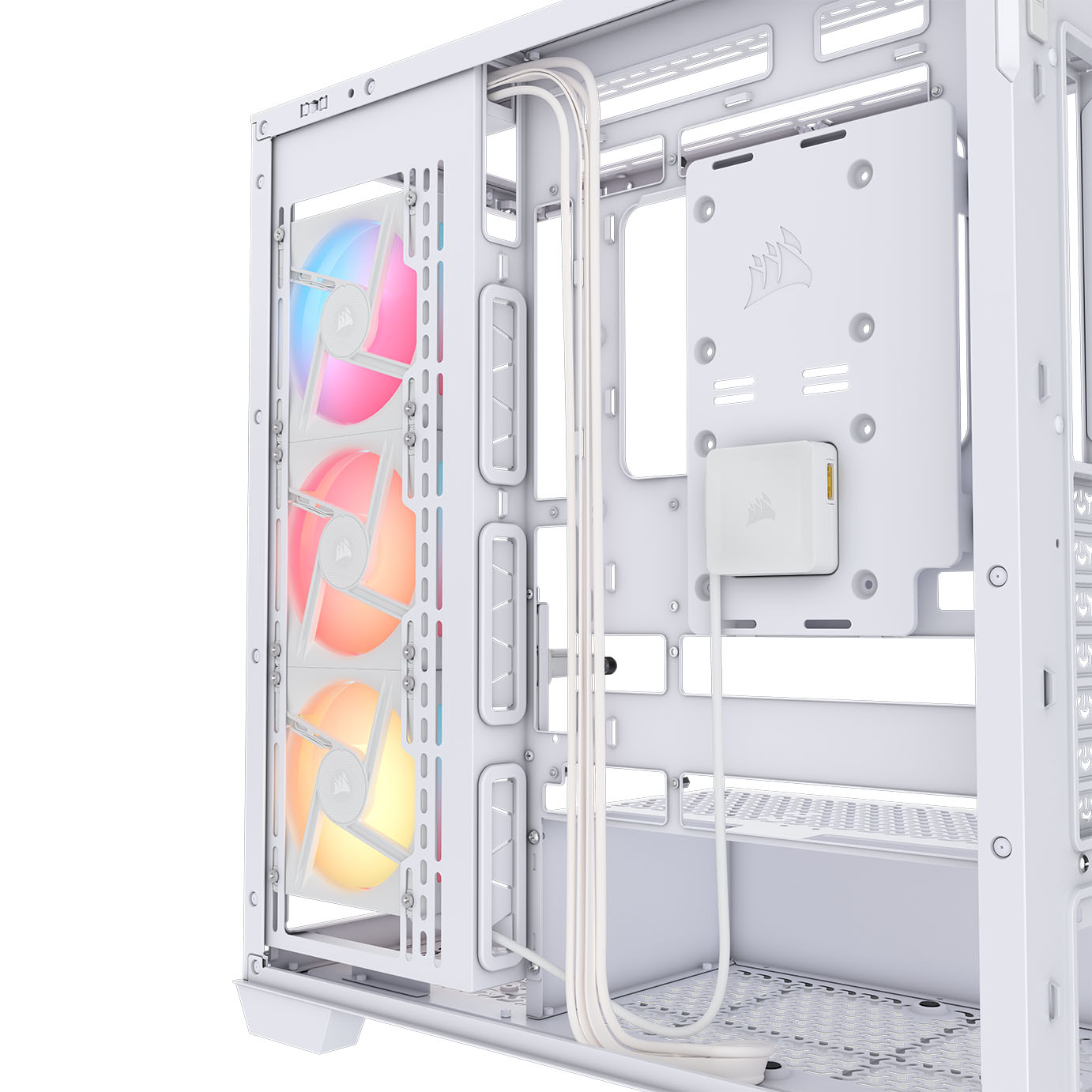 Corsair - Caixa E-ATX Corsair 3500X LXR Link RGB Branca Vidro Temperado