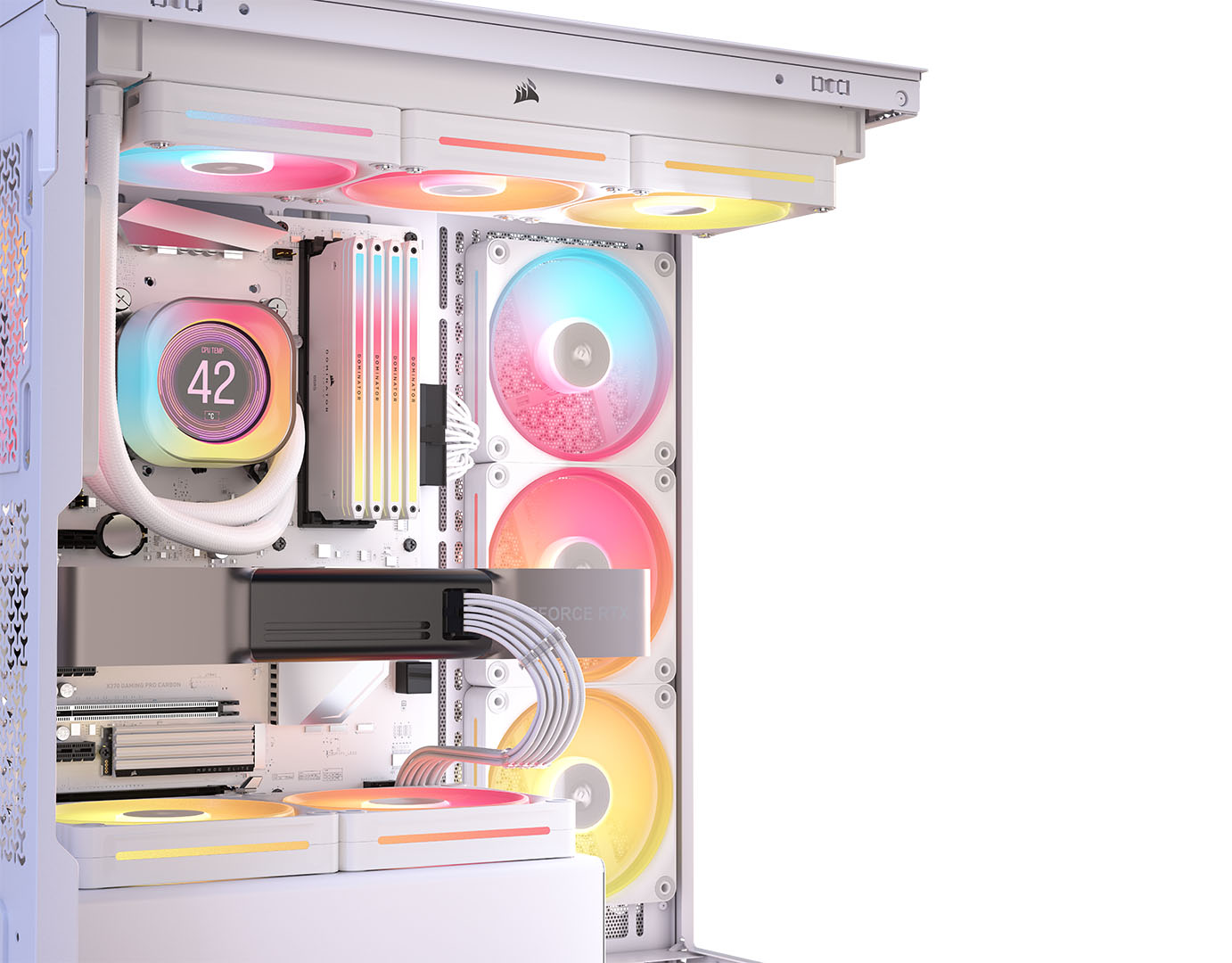 Corsair - Caixa E-ATX Corsair 3500X LXR Link RGB Branca Vidro Temperado