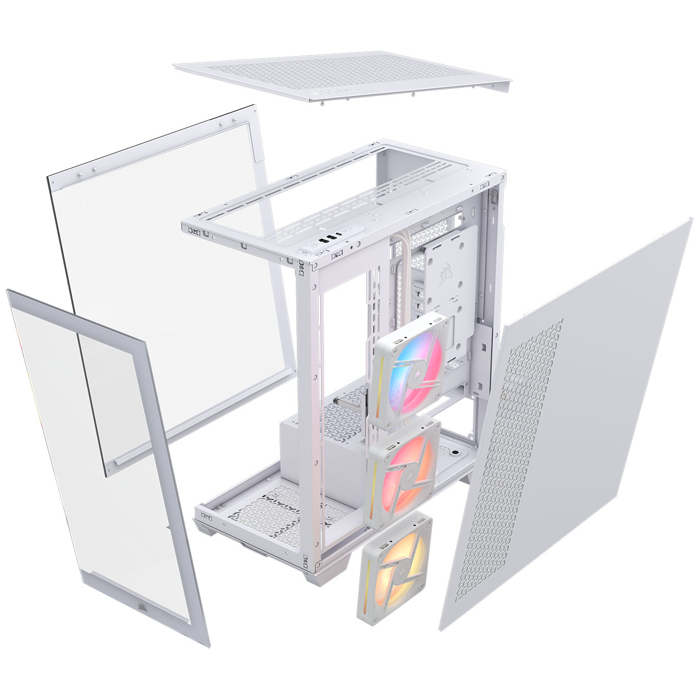 Corsair - Caixa E-ATX Corsair 3500X LXR Link RGB Branca Vidro Temperado