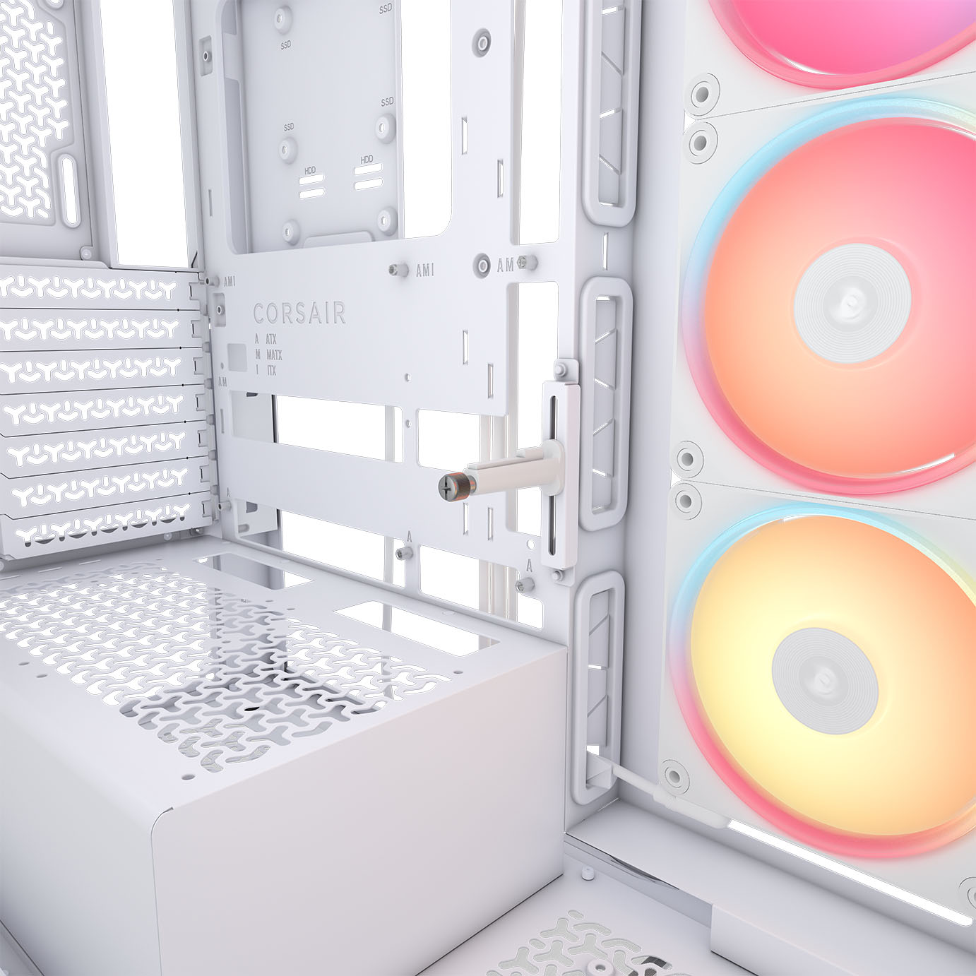 Corsair - Caixa E-ATX Corsair 3500X LXR Link RGB Branca Vidro Temperado