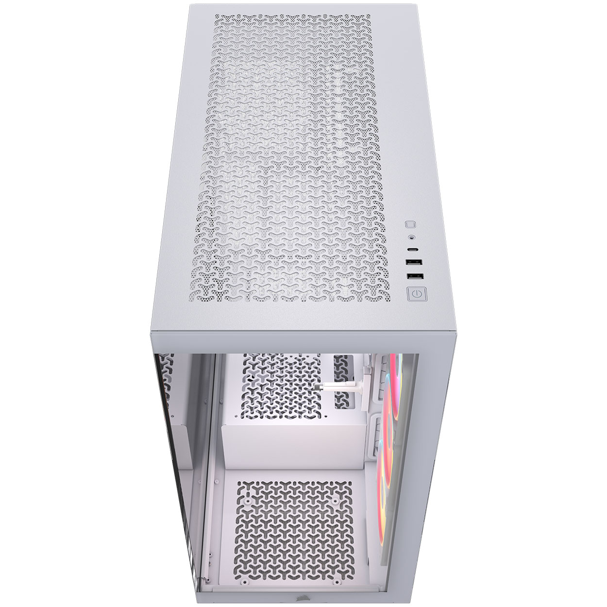 Corsair - Caixa E-ATX Corsair 3500X LXR Link RGB Branca Vidro Temperado