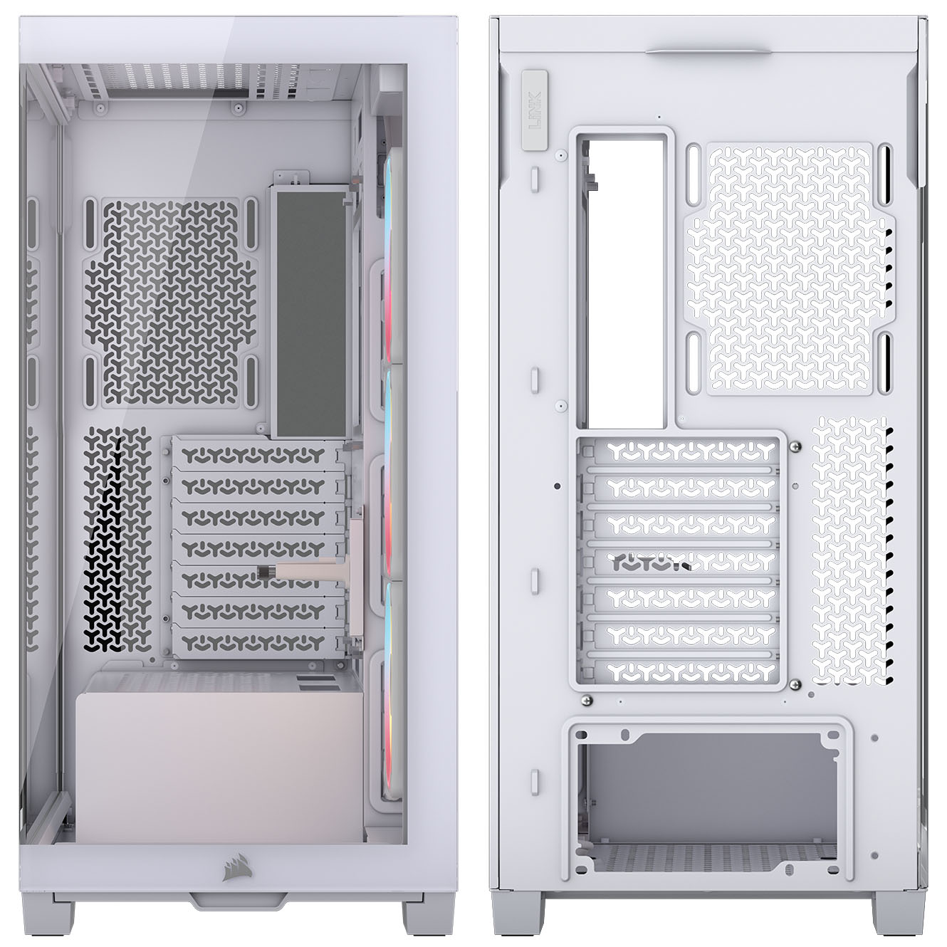 Corsair - Caixa E-ATX Corsair 3500X LXR Link RGB Branca Vidro Temperado