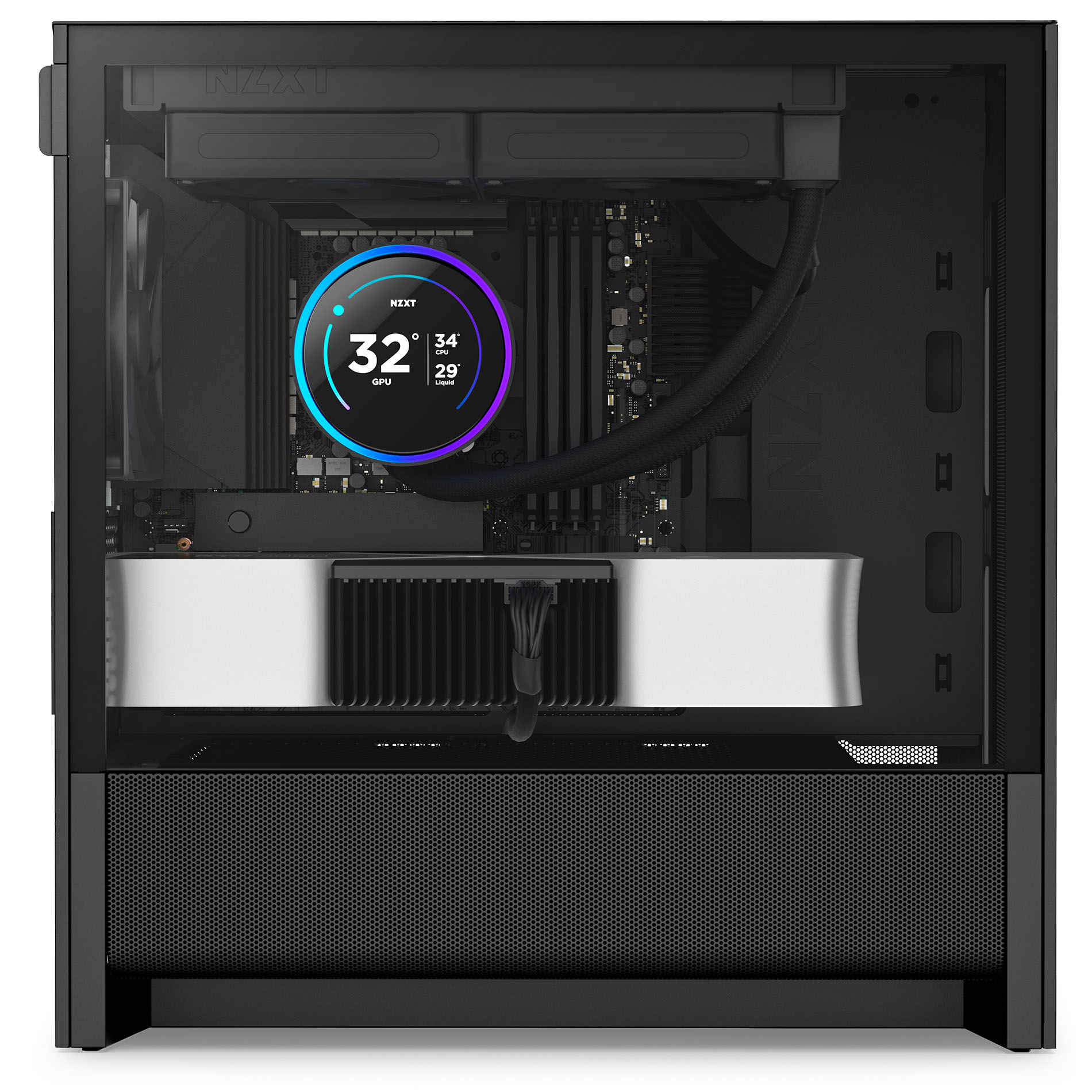 NZXT - Caixa Micro-ATX NZXT H3 Flow Preta Vidro Temperado