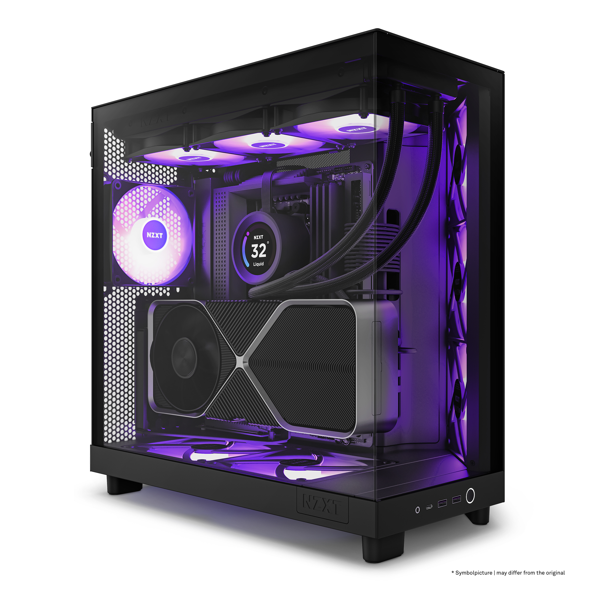 NZXT - Caixa ATX NZXT H6 Flow RGB Preta Vidro Temperado