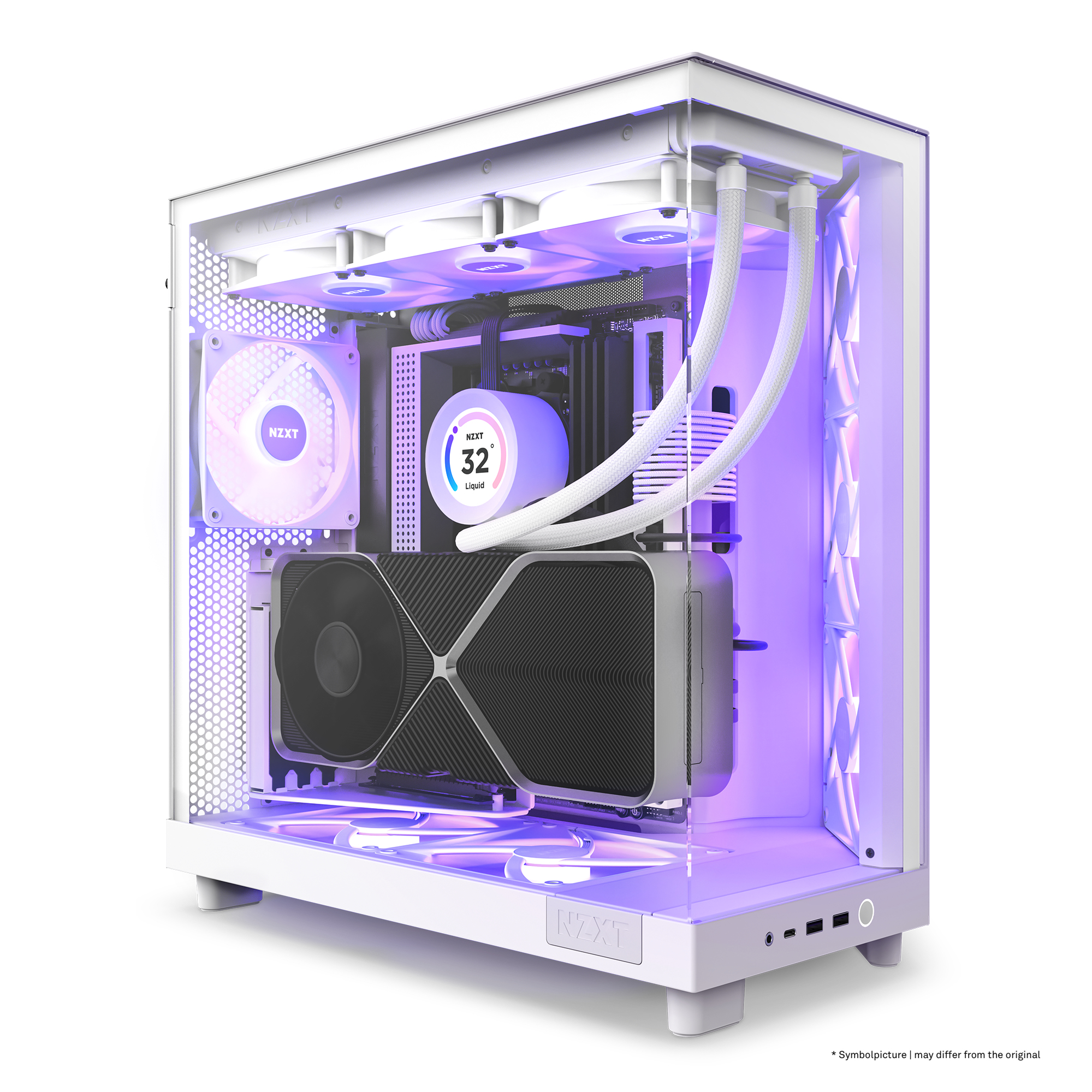 NZXT - Caixa ATX NZXT H6 Flow RGB Branca Vidro Temperado