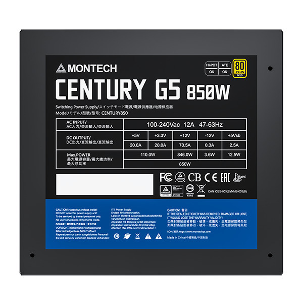 Montech - Fonte Modular Montech Century G5 850W 80 Plus Gold PCIE5