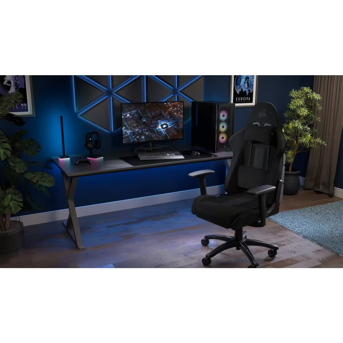Corsair - Cadeira Gaming Corsair TC100 RELAXED - Tecido Preto/Preto