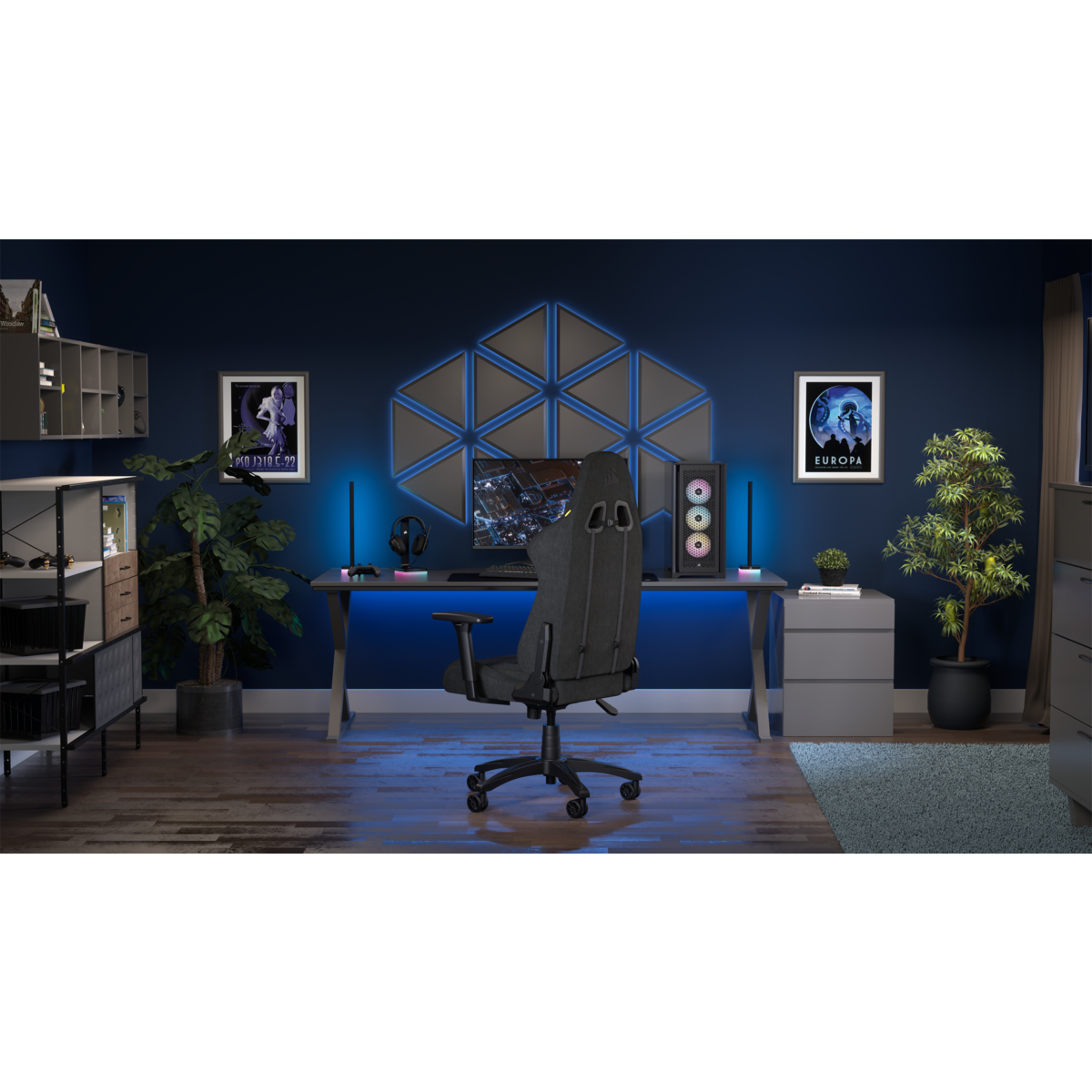 Corsair - Cadeira Gaming Corsair TC100 RELAXED - Tecido Preto/Preto