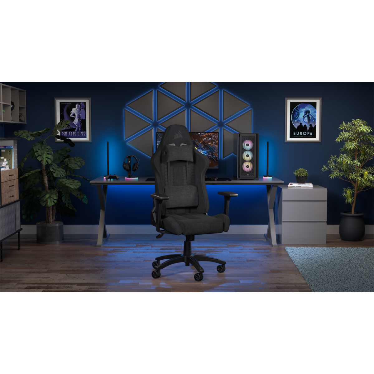 Picture of Picture of Cadeira Gaming Corsair TC100 RELAXED - Tecido Preto/Preto