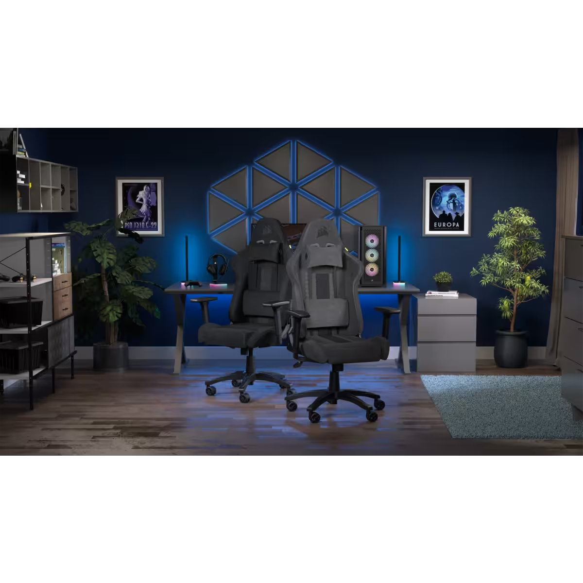 Corsair - Cadeira Gaming Corsair TC100 RELAXED - Tecido Preto/Preto