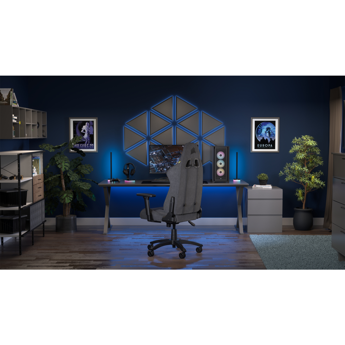 Corsair - Cadeira Gaming Corsair TC100 RELAXED - Tecido Preto/Cinza