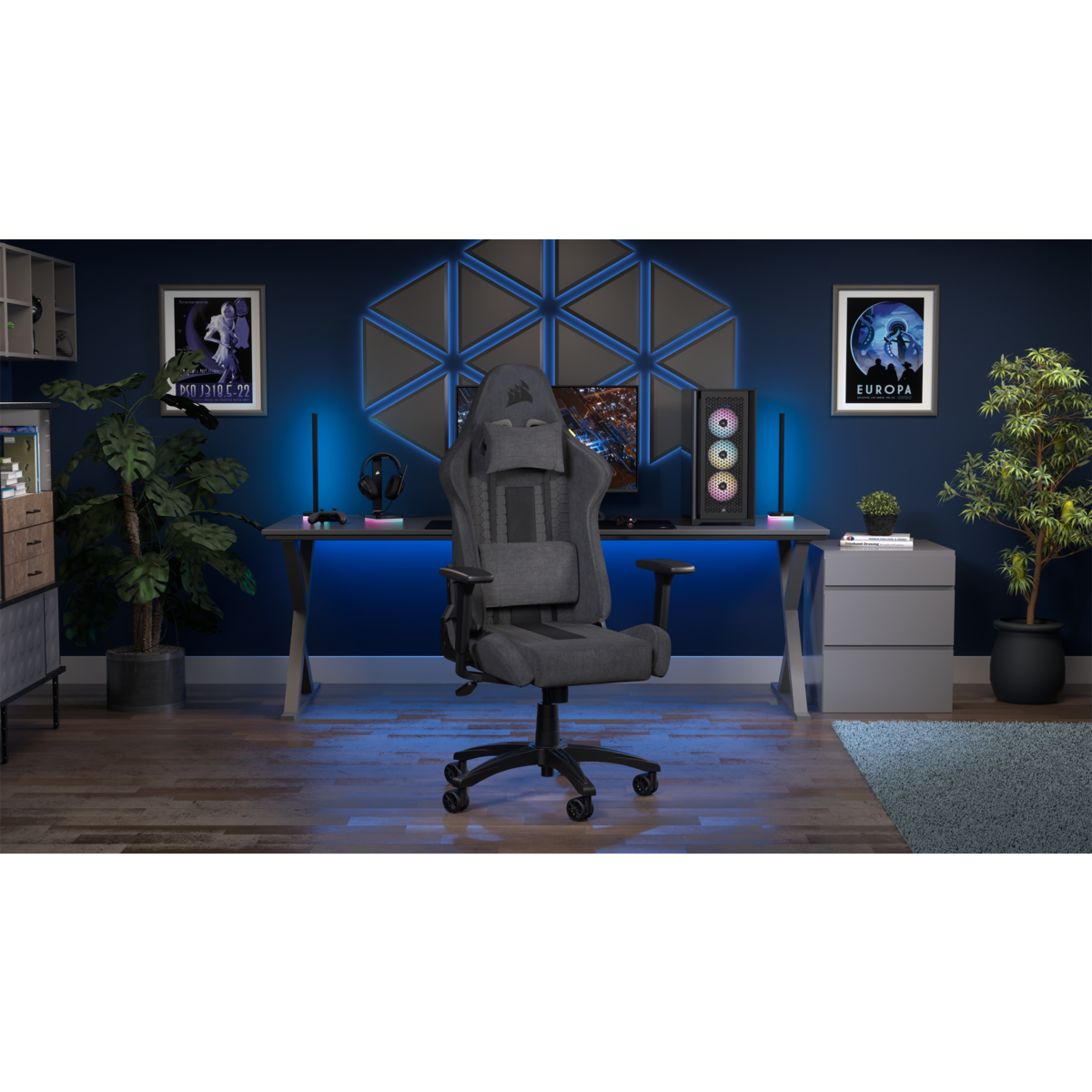 Picture of Picture of Cadeira Gaming Corsair TC100 RELAXED - Tecido Preto/Cinza