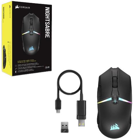 Corsair - Rato Corsair Nightsabre Gaming RGB Wireless/Bluetooth 26000DPI Preto
