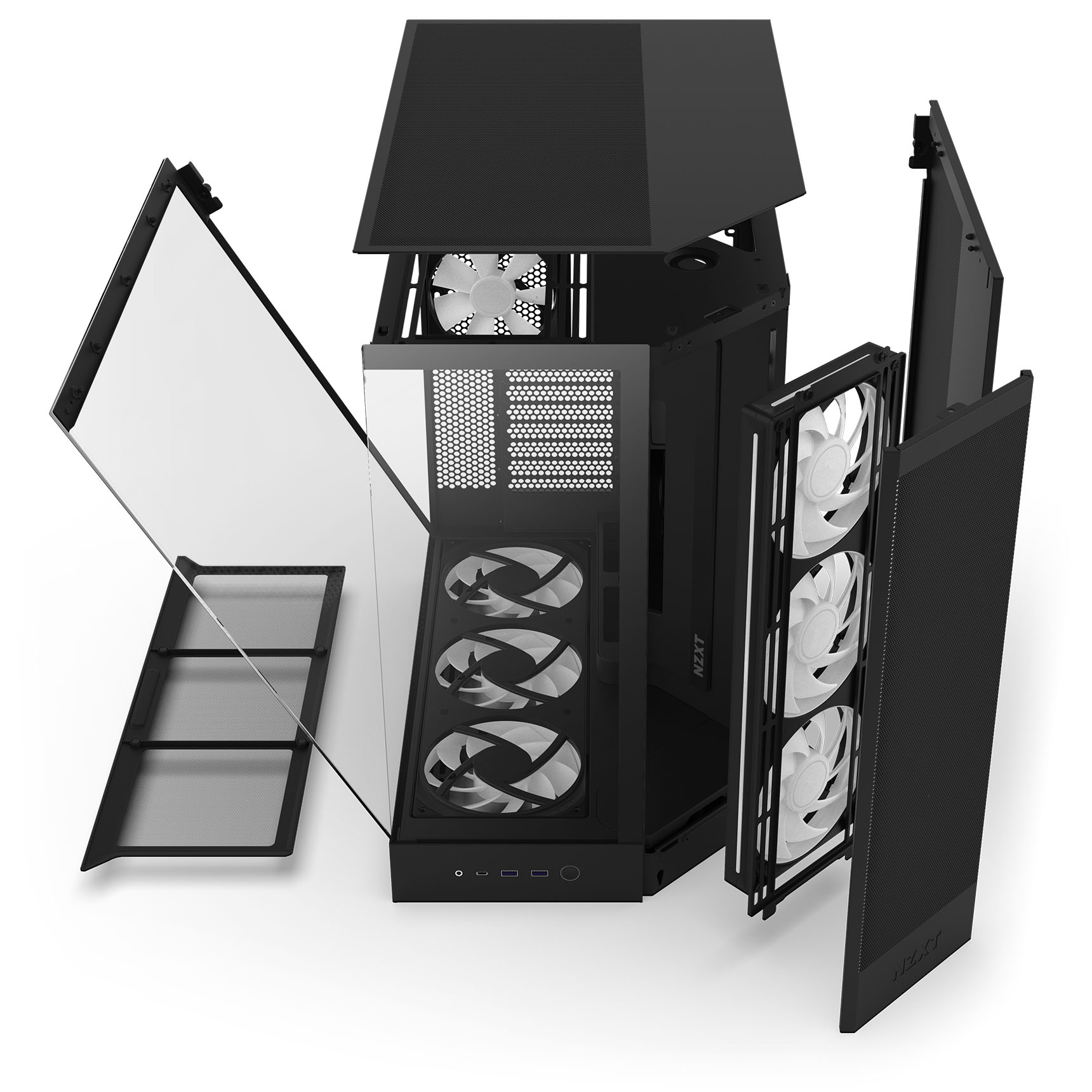 NZXT - Caixa E-ATX NZXT H9 Flow RGB+ Preta (2025) Vidro Temperado