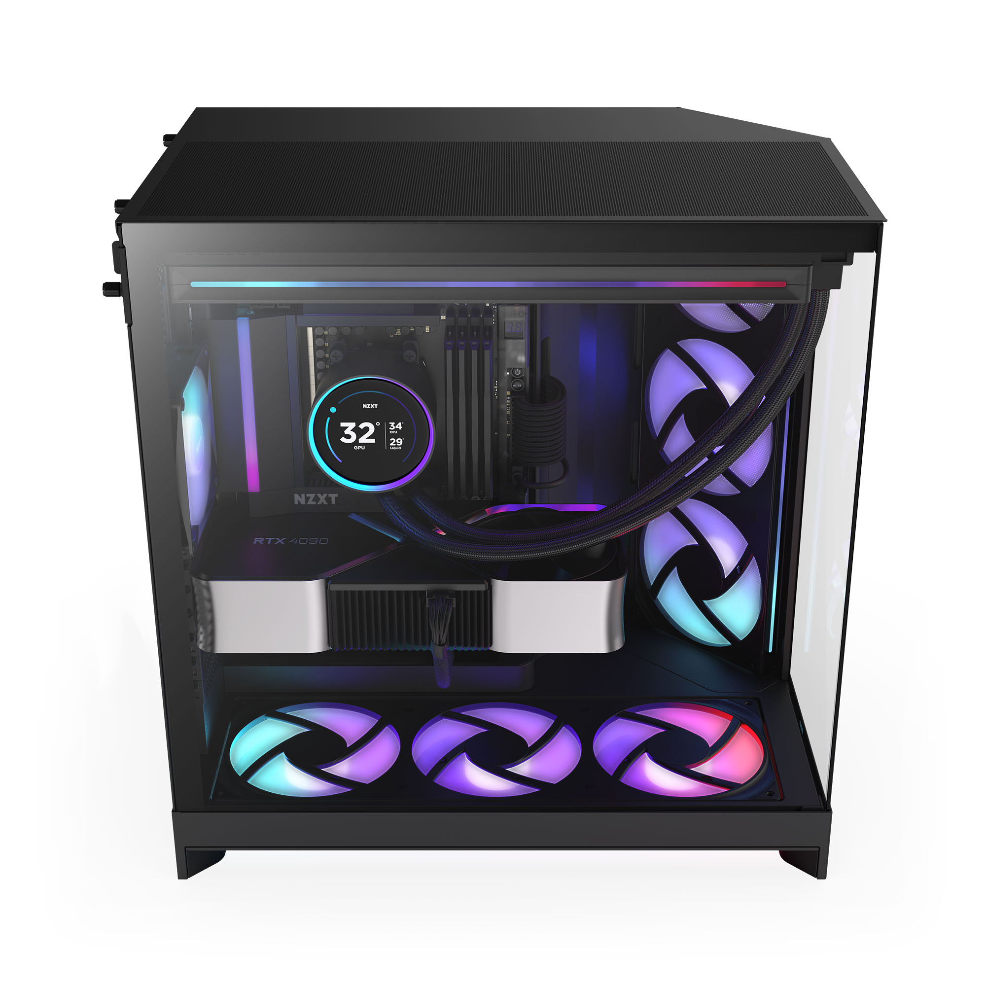 NZXT - Caixa E-ATX NZXT H9 Flow RGB Preta (2025) Vidro Temperado