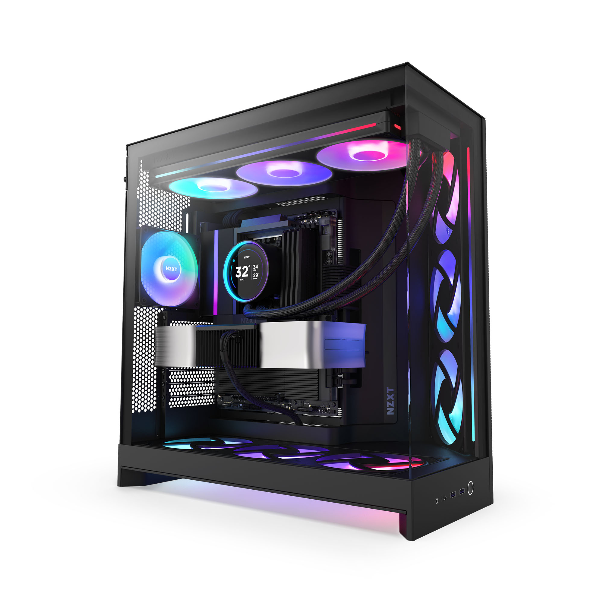 NZXT - Caixa E-ATX NZXT H9 Flow RGB Preta (2025) Vidro Temperado
