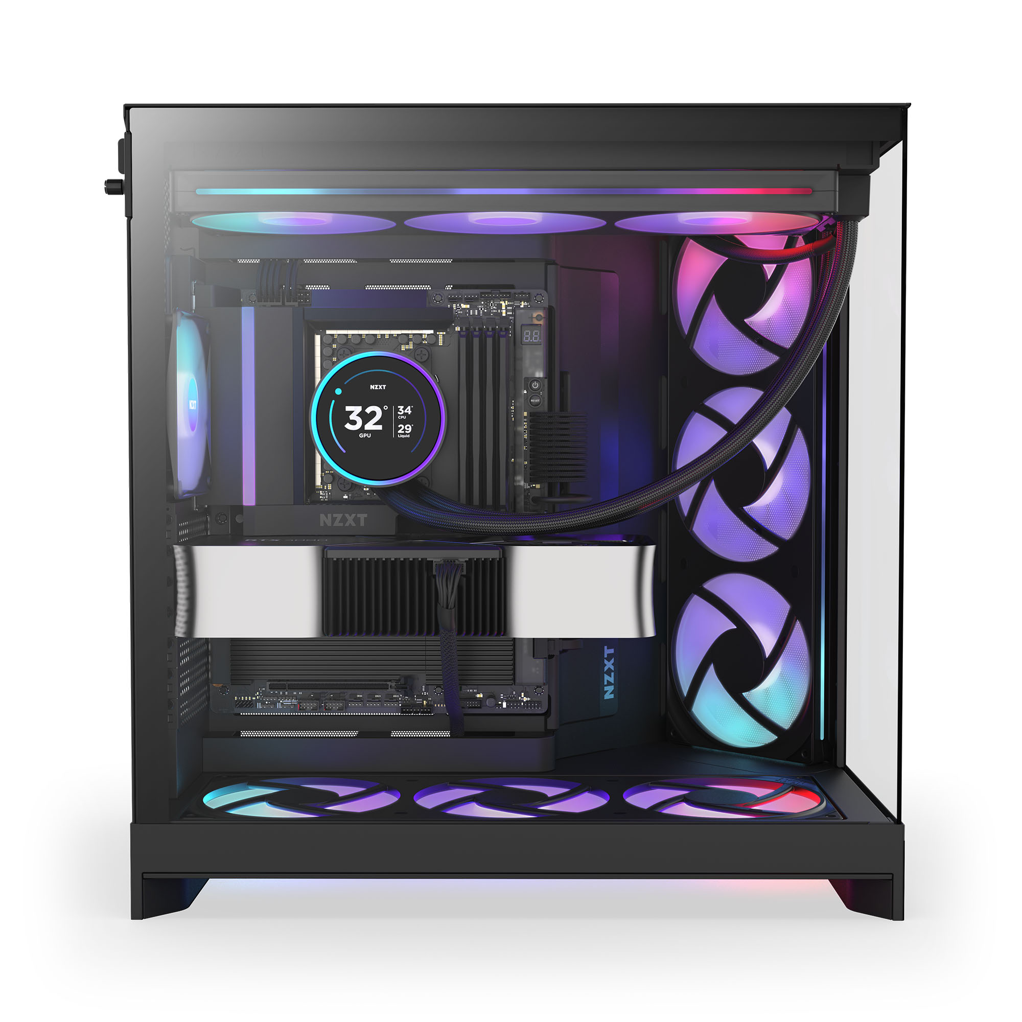 NZXT - Caixa E-ATX NZXT H9 Flow RGB Preta (2025) Vidro Temperado
