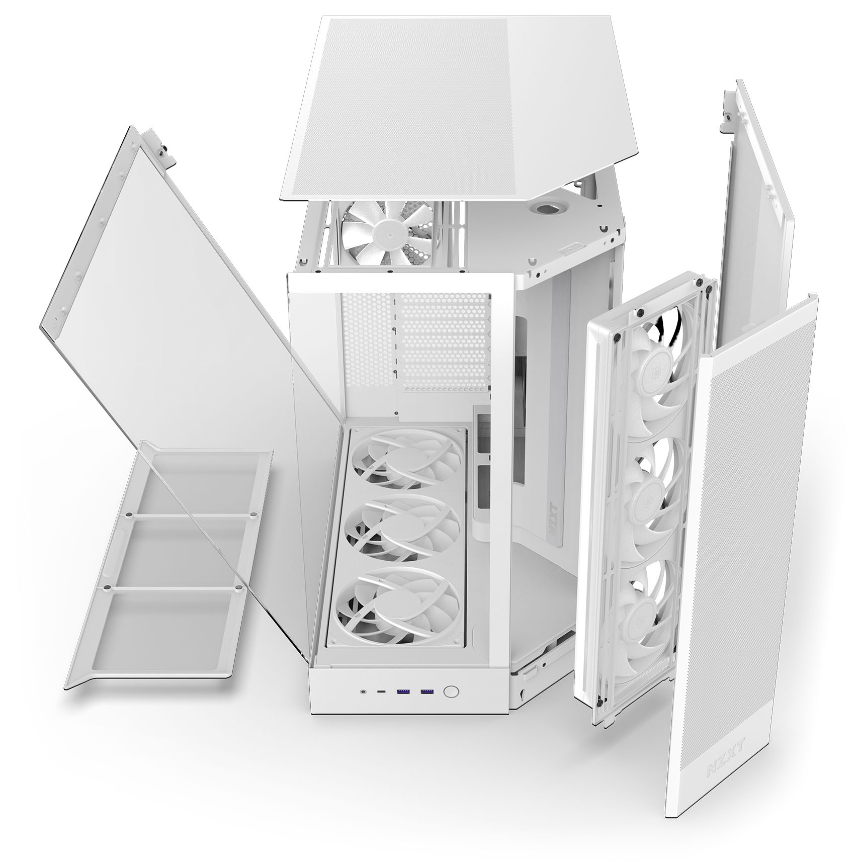 NZXT - Caixa E-ATX NZXT H9 Flow RGB+ Branca (2025) Vidro Temperado