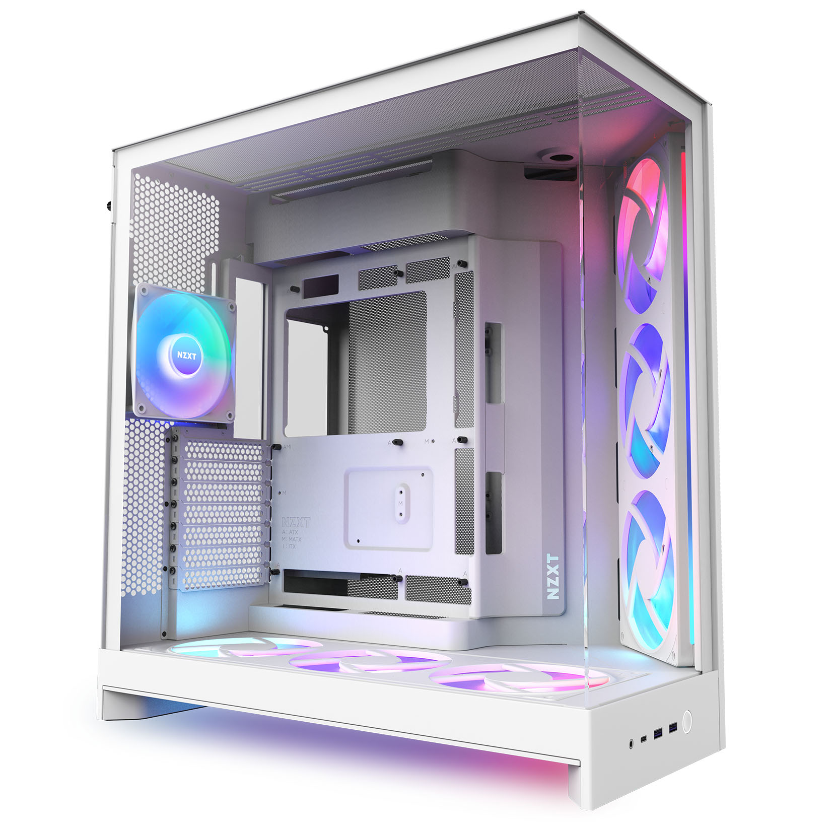 NZXT - Caixa E-ATX NZXT H9 Flow RGB+ Branca (2025) Vidro Temperado